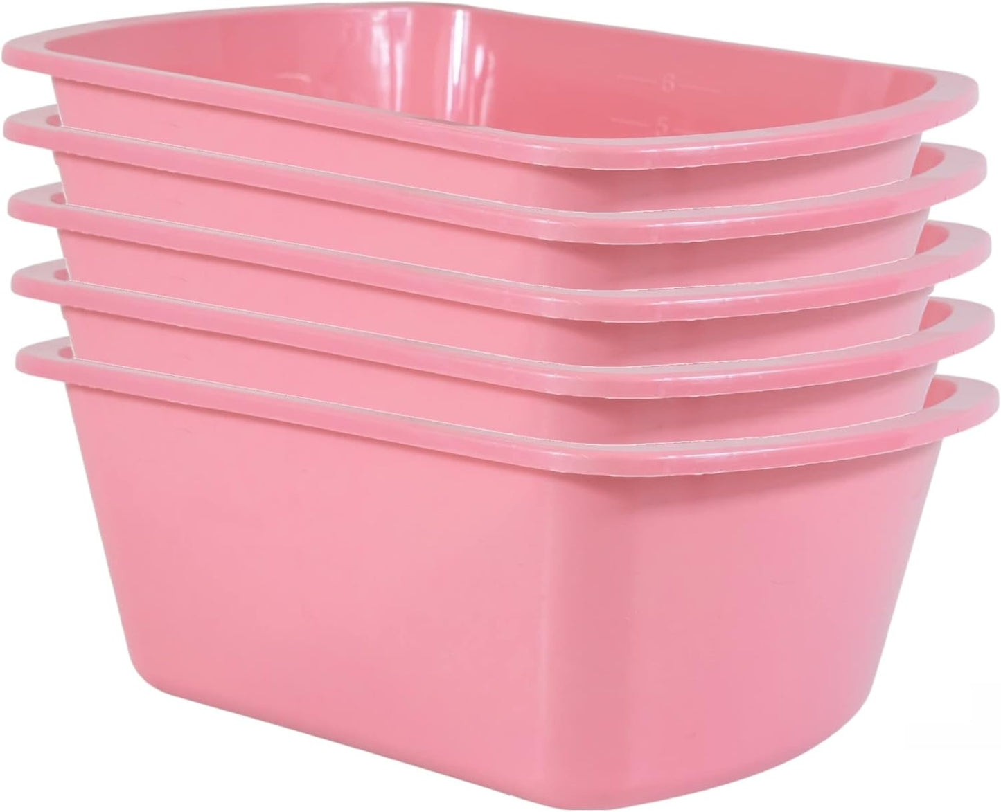 Rectangular Plastic Hospital Bedside Soaking Tub Small 7 Qt Graduated Bucket Portable Washbasin