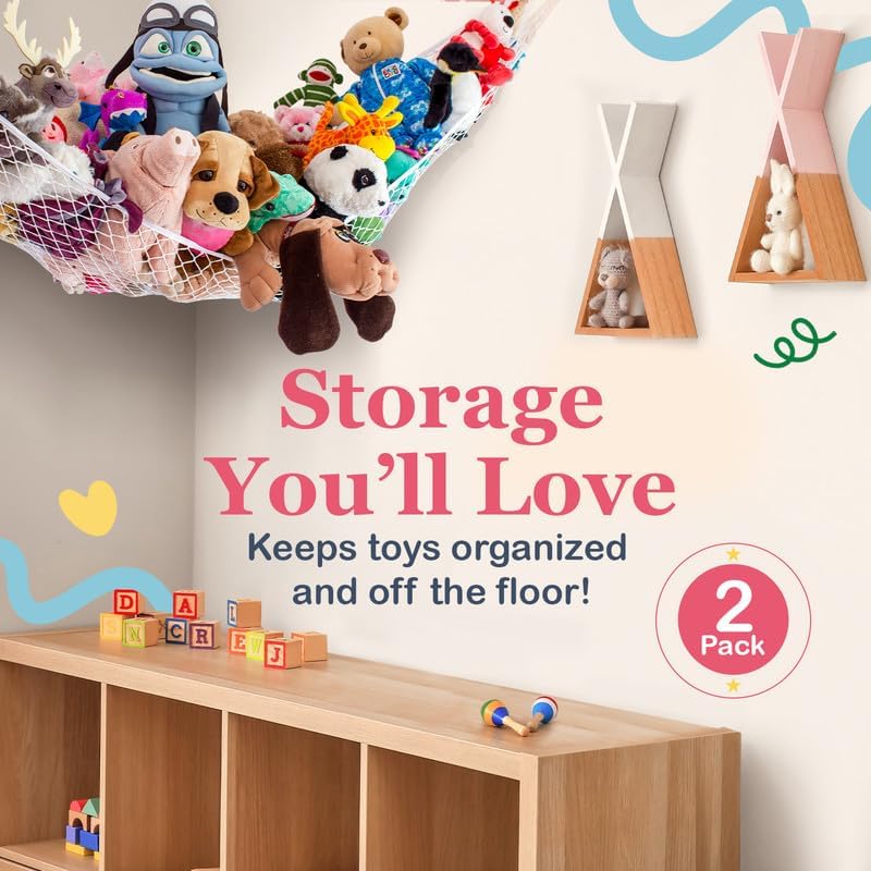 Animal Hammock Corner Hanging Organizer Toy Storage Stuffed Animal Storage Net