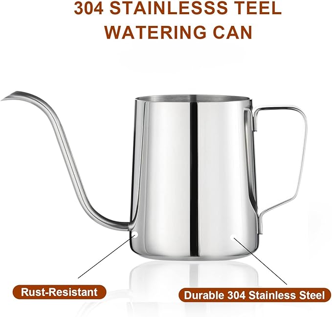 Small Watering Can for Indoor Plants Mini Indoor Watering Can with Long Spout and Handle 12 Oz / 350 ml Rust-Proof