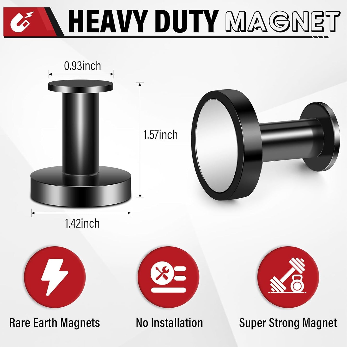 Magnetic Hooks for Cruise Cabins, Black 150Lb Magnetic Wreath Hanger Locker Accessories Strong Magnetic Hooks for Classroom