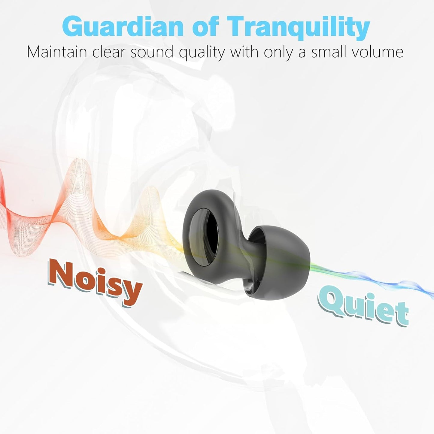 30dB Reusable Silicone Earplugs with 8 Ear Tips & Case Ideal Sleep Ear Plugs Soft & Cozy Hearing Protection