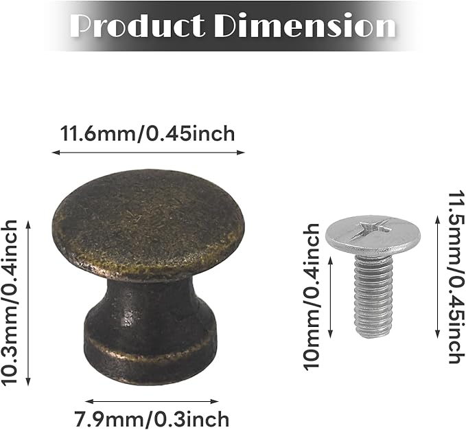 1/2 Inch Vintage Antique Dresser Knobs Small Drawer Knobs with Screws Drawer Pulls and Knobs