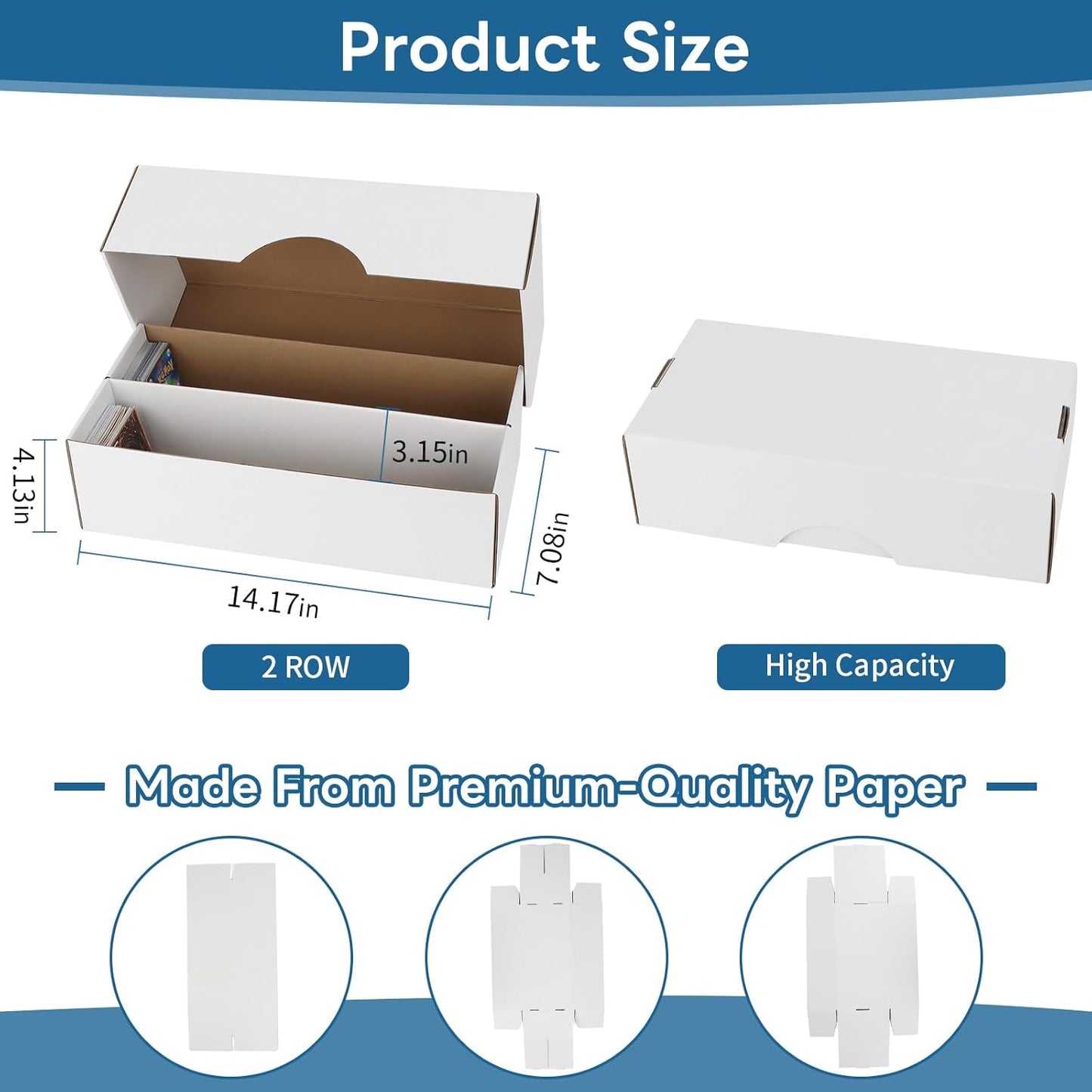 Card Storage Box 1600 Count Card Storage Boxes, Bulk Cards Storage Box Sports Cards Cases Graded Cardboard Boxes