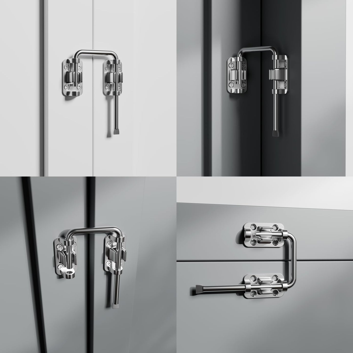 Patio Sliding Door Loop Lock 2-3/8 Inch U-Shaped Latch Hook Lock for Window Barn Garden Fence