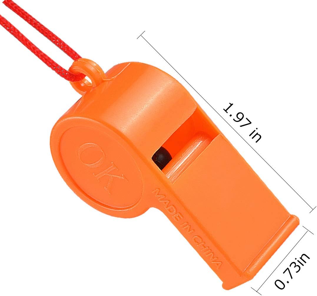 72Pcs Plastic Whistles Bulk Whistles Training Sports Whistles with Lanyard Loud Toys Whistles for Kids Christmas Birthday Party