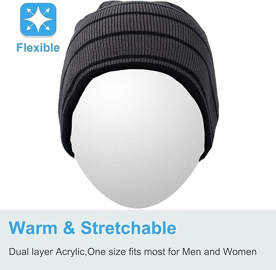 Bluetooth Beanie Hat Wireless Headphone for Outdoor Sports Xmas Gifts Stocking Stuffers