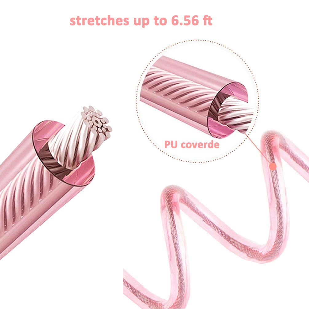 Anti Lost Wrist Link with Key Lock for Kids 6.56ft 2 Pack Pink and Blue