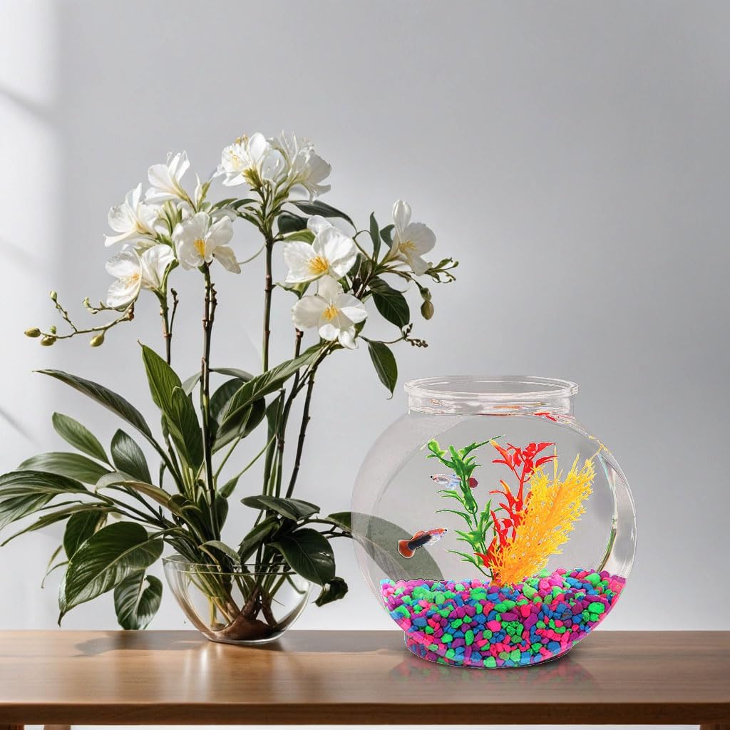 1-Gallon Fish Bowl Impact-Resistant Plastic Ideal for parties, wedding receptions, and party drinks.