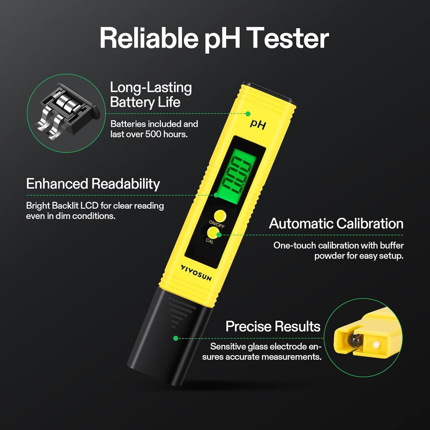 Digital pH and TDS Meter Kits, 0.01pH High Accuracy Pen Type pH Meter ± 2% Readout Accuracy 3-in-1 TDS EC Temperature Meter for Hydroponics
