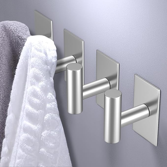 Wall Towel Hooks Heavy Duty Sticky Holder Waterproof Towel Hooks for Hanging Coat Clothes