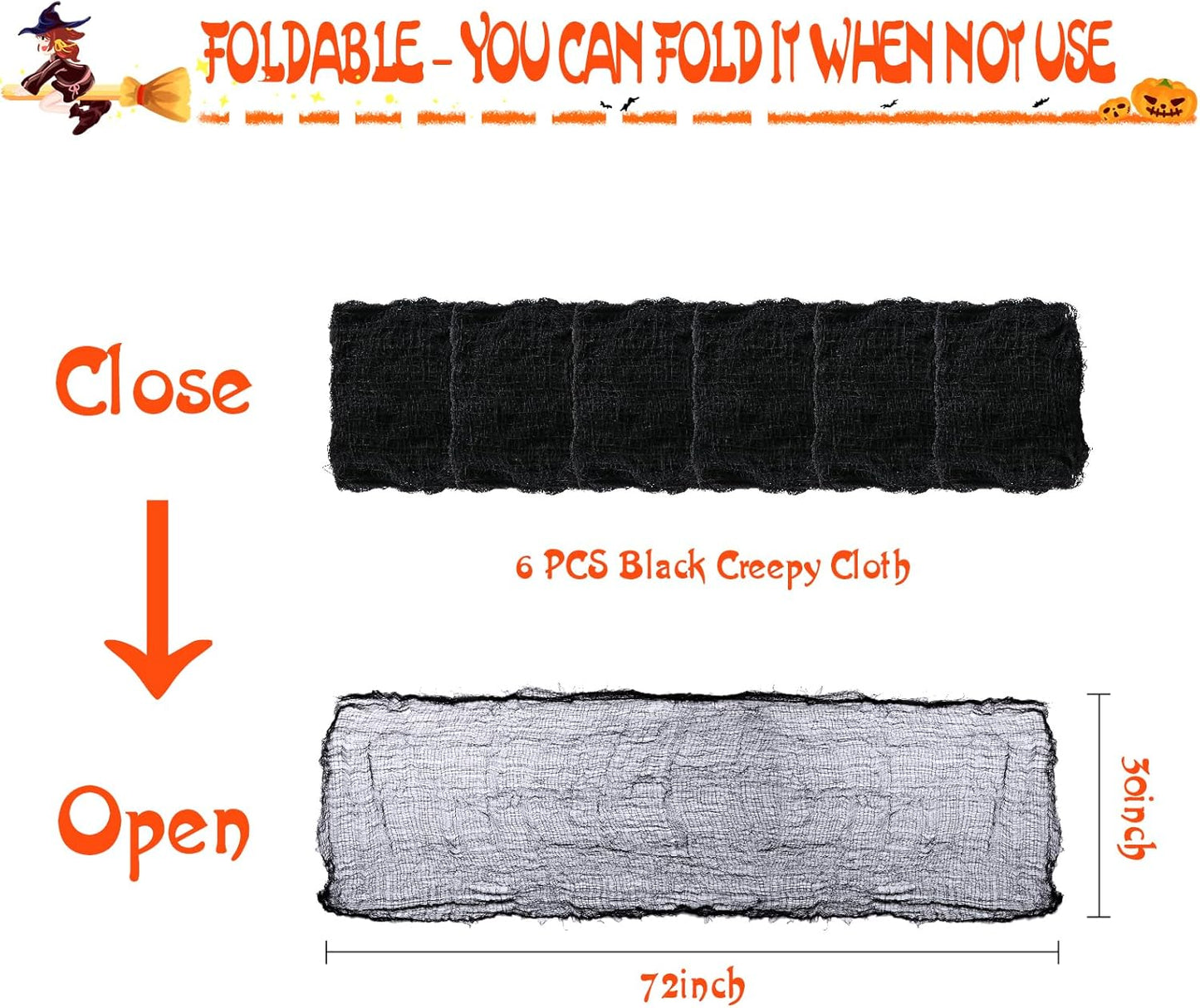 6 Pack Creepy Gauze for House Outdoor Yard and Halloween Decoration Indoor