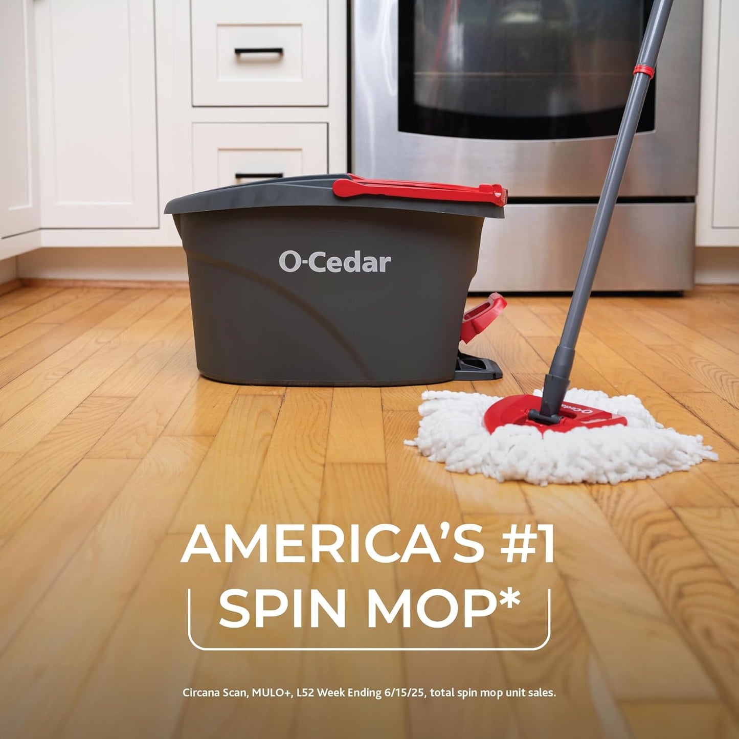 EasyWring Microfiber Spin Mop Bucket Floor Cleaning System Red, Gray Standard