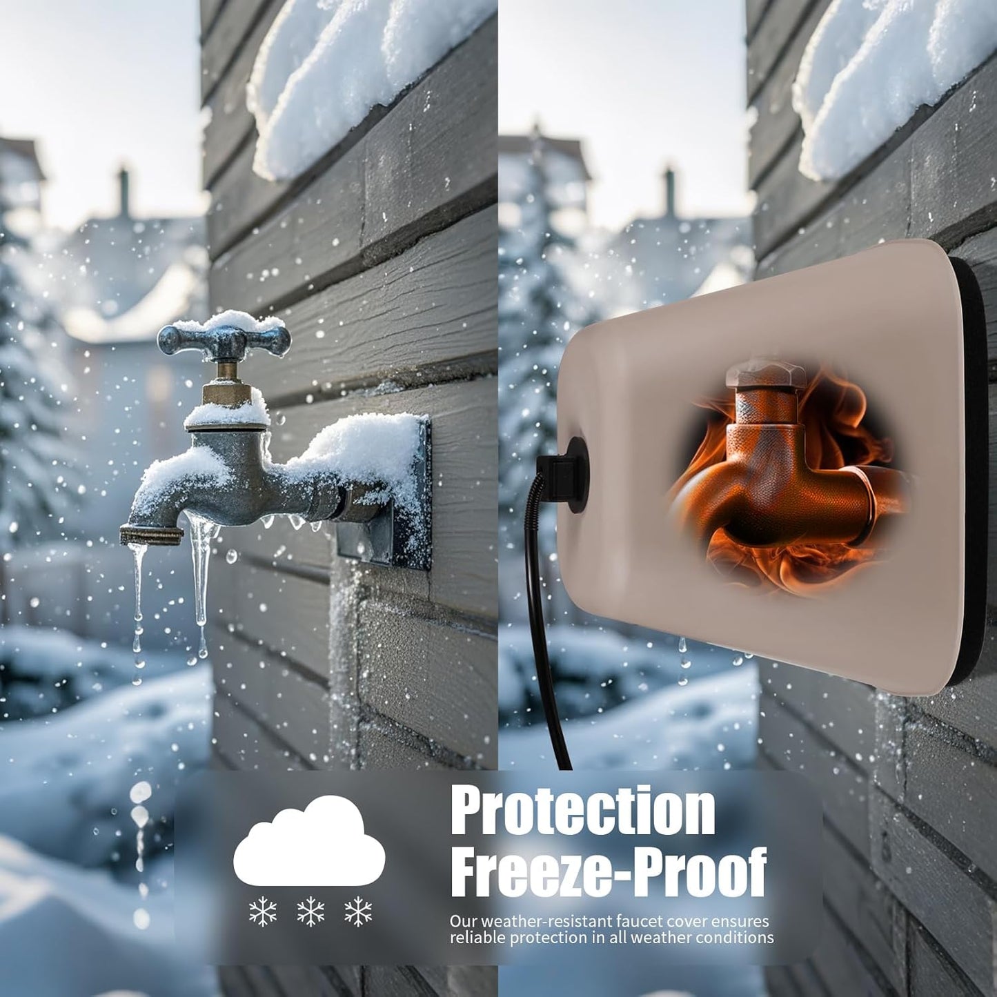 Faucet Covers for Winter 2 Pack Spigot Covers Winter Insulated Outside Dual-Layer Freeze Protection