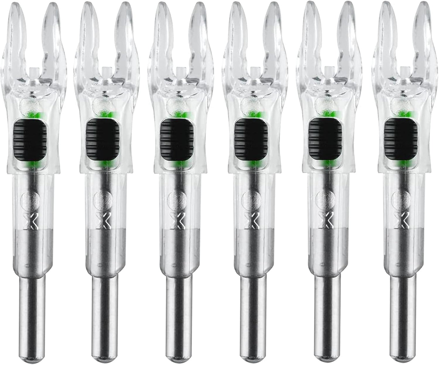 6PCS X Lighted Nocks for Arrows with .204 .233 .244 .246 Inside Diameter with H, S, GT Bushings High-Visibility