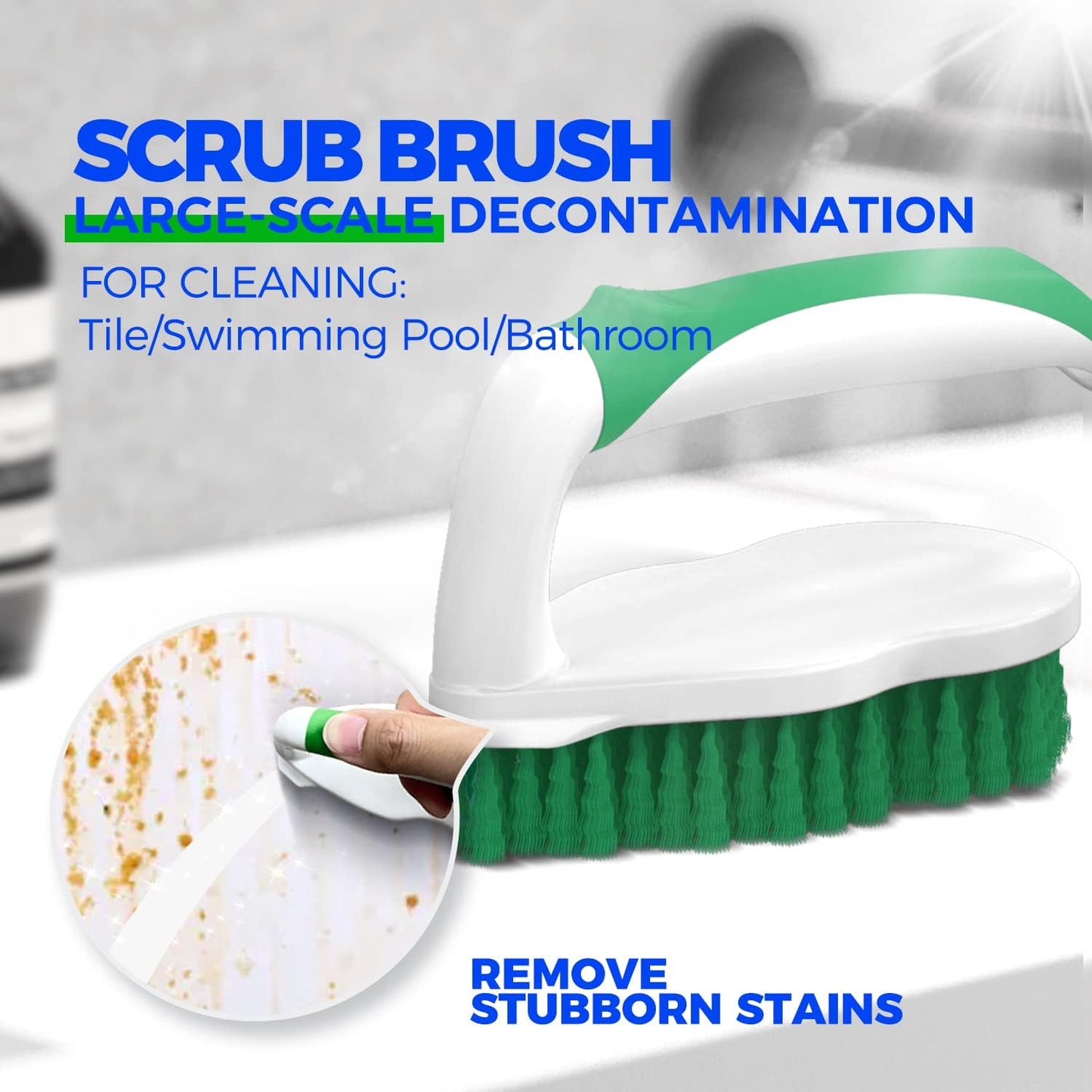 7 Pack Deep Cleaning Brush Set Scrub Pads with Scraper Tip for Pool Walls, Bathroom, Grout, Floor, Tub