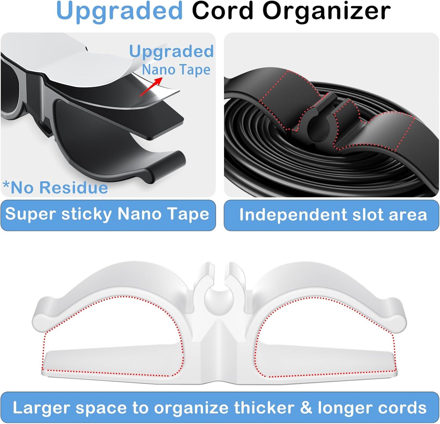 8 Pack Upgraded Kitchen Appliance Cord Organizer Stick On Appliance Wire Organizer Wire Wrapper