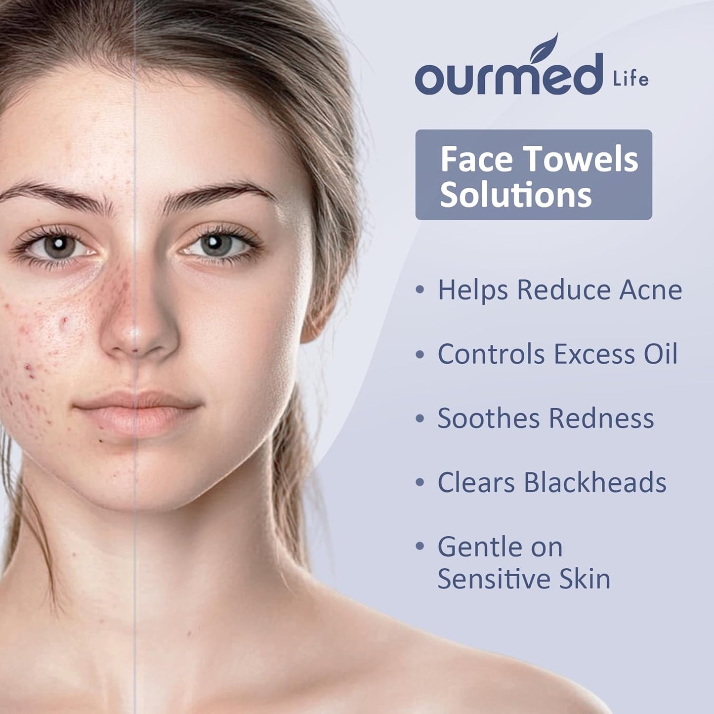 Disposable Biodegradable Clean Facial Towels for Sensitive Skin Lint- free Face Cloths for Makeup Remover