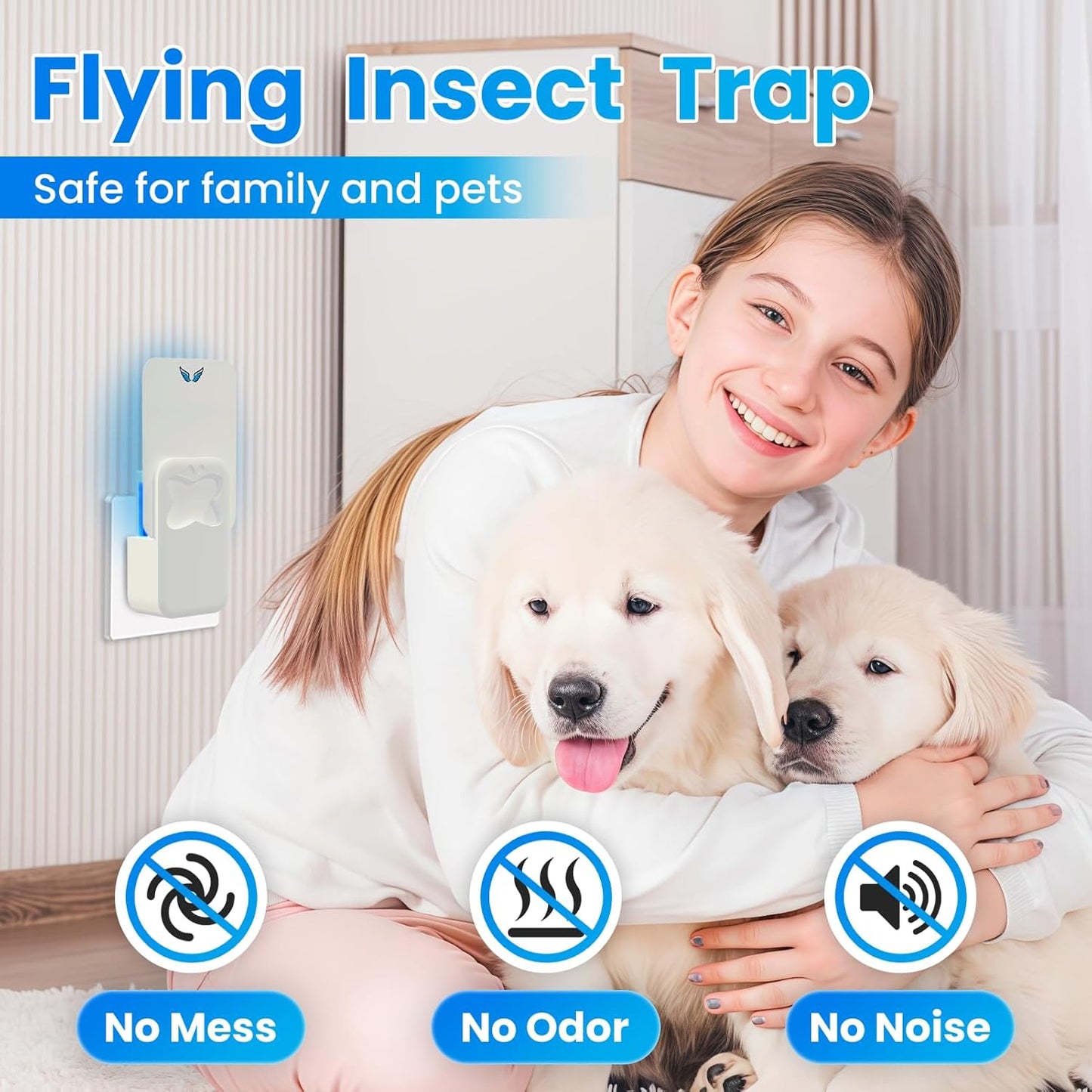 Fly Traps Indoor Plug-in Flying Insect Trap Gnat Killer Indoor Bug Catcher Indoors Fruit Fly Traps