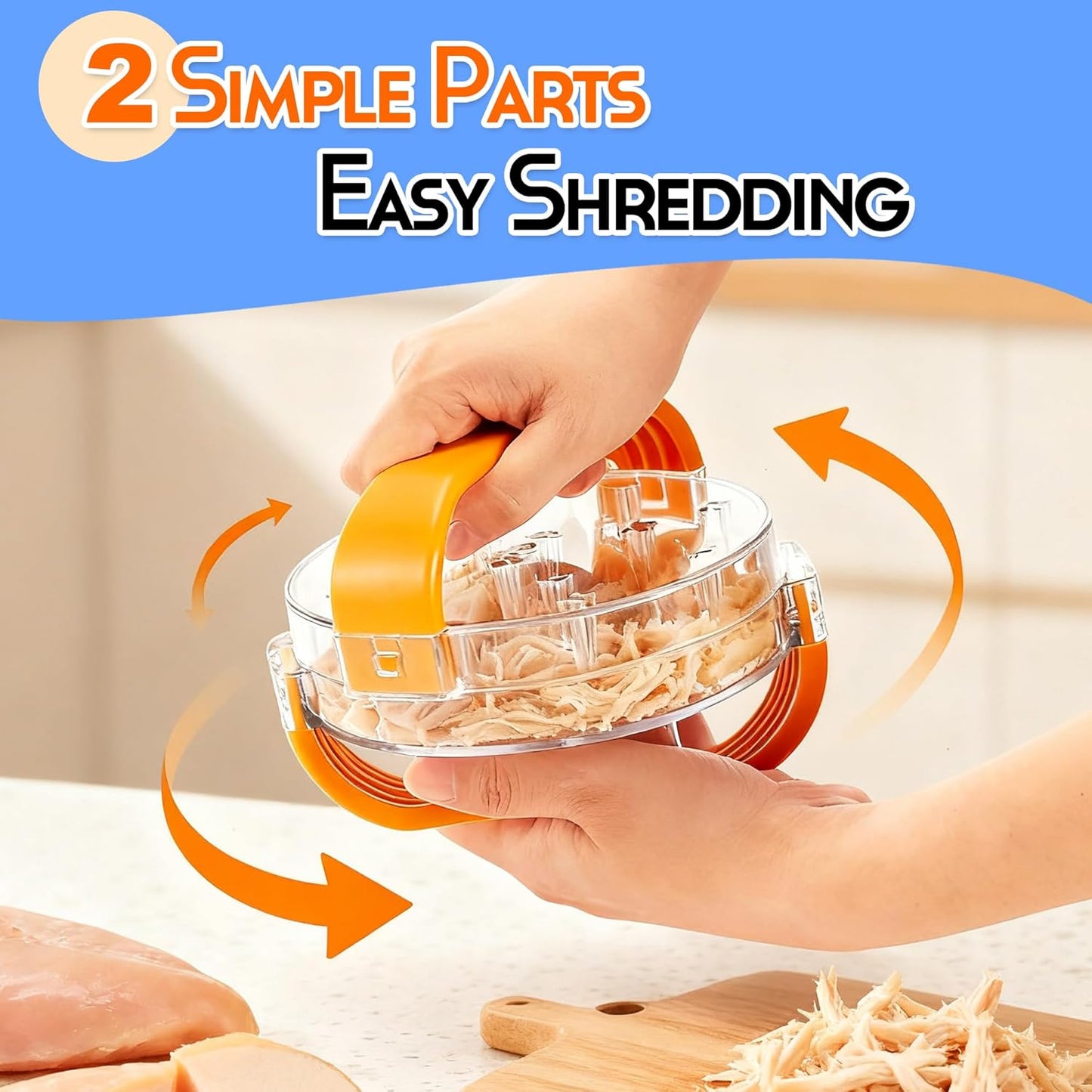 Chicken Breast Shredder Tool Twist Clear Meat Grinders Shredder Tool Twist for Pork Beef Chicken