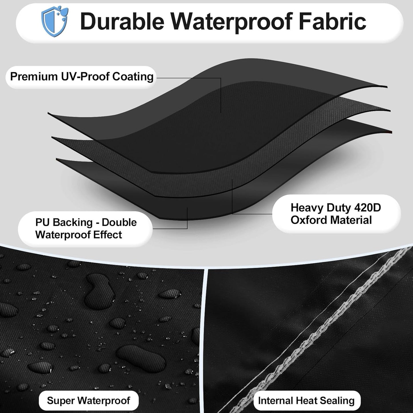 Outdoor Patio Heater Covers with Zipper and Storage Bag Dust-proof UV-Resistant Windproof Propane