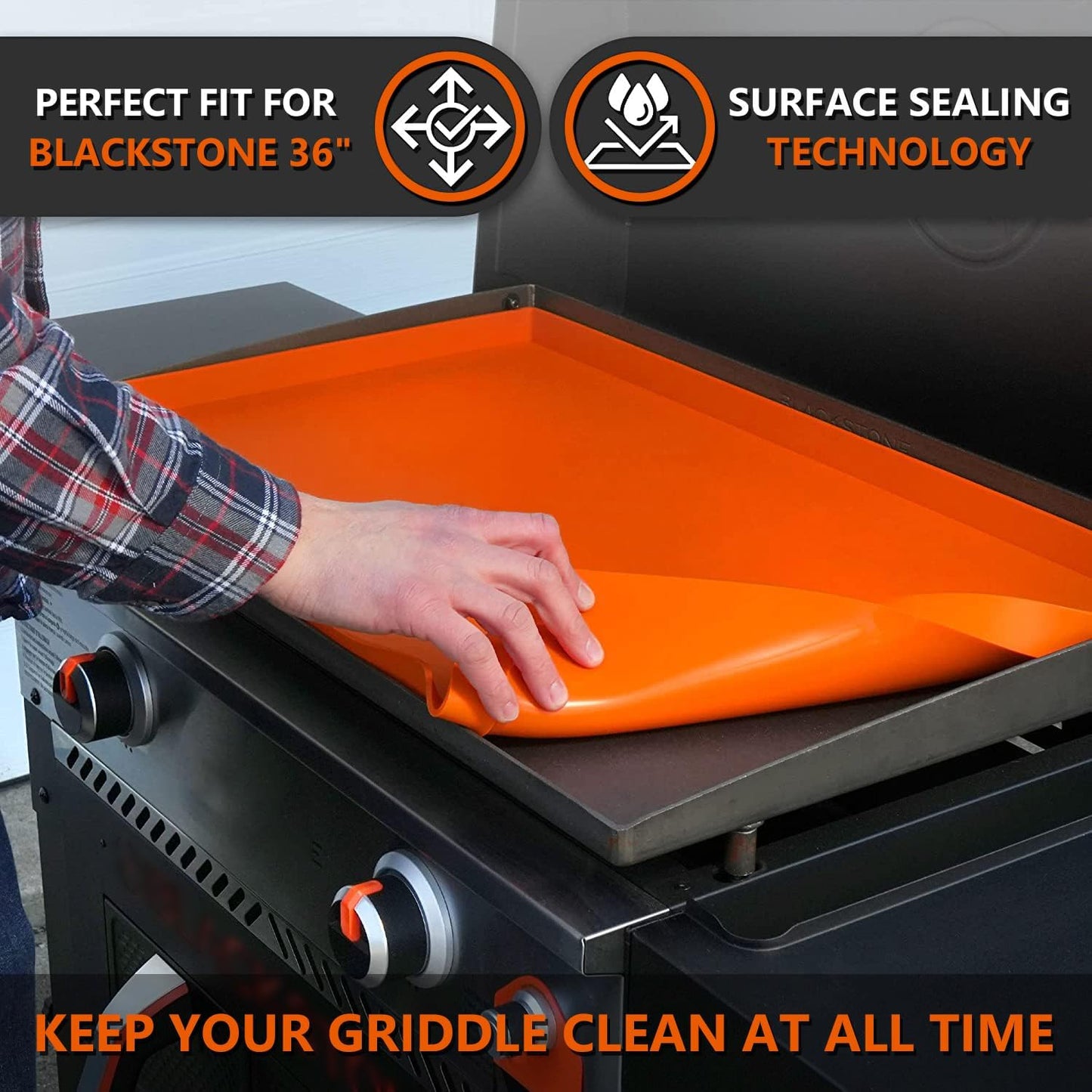 36" Silicone Griddle Mat for Blackstone 36 Inch Grill Heavy Duty Food Grade Silicone Griddle Cover