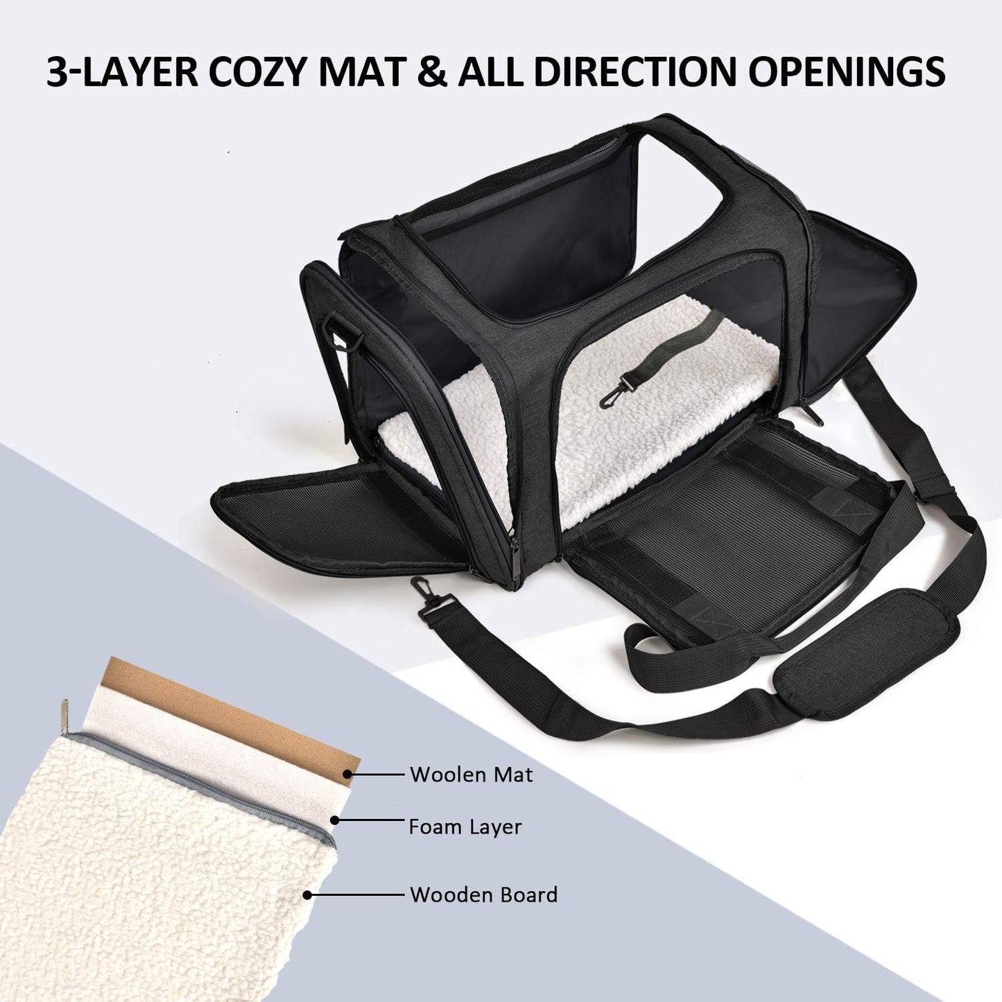 Cat Carriers Dog Carrier Pet Carrier for Small Medium Cats Dogs Puppies (Up To 15lbs) TSA Airline Approved