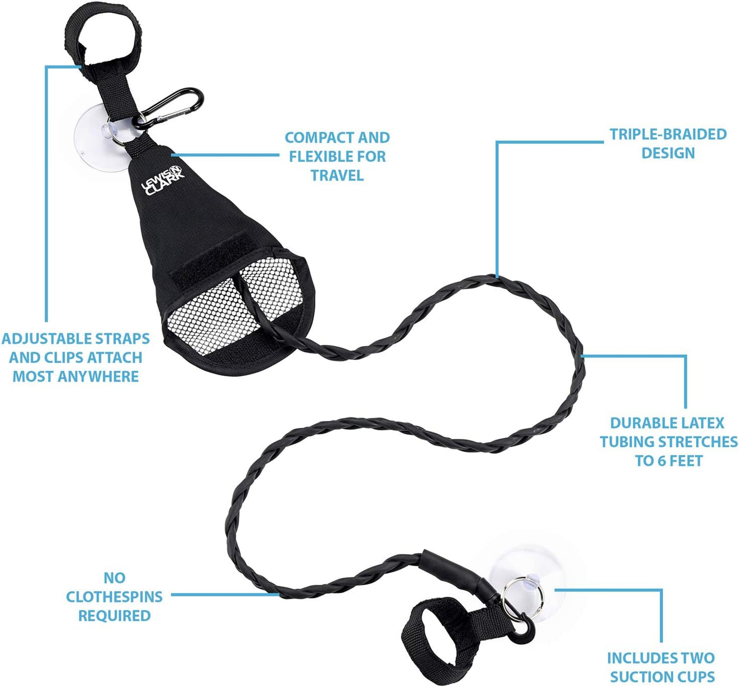 Adjustable Latex Clothesline For Hotel Travel Camping Laundry Room No Safety Pins Needed Small Enough