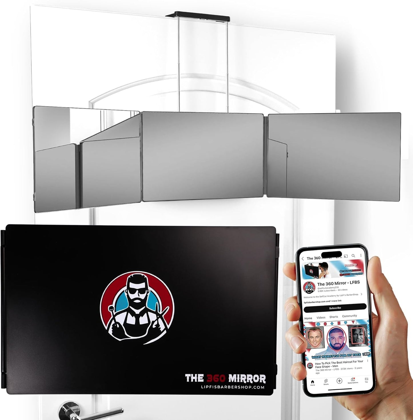 3 Way Mirror for Self Hair Cutting - Adjustable Trifold Barber Miror to Cut Your Own Hair Tri Fold Self Haircut System for Men and Women Braiding
