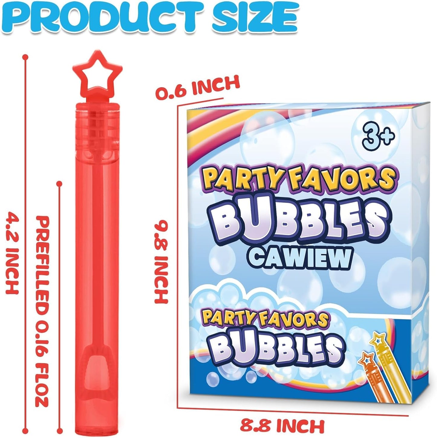 32 Pcs Neon Bubbles Party Favors For Kids Mini Star Bubble Wand Bulk In Gift Box as Goody Bags Stuffer