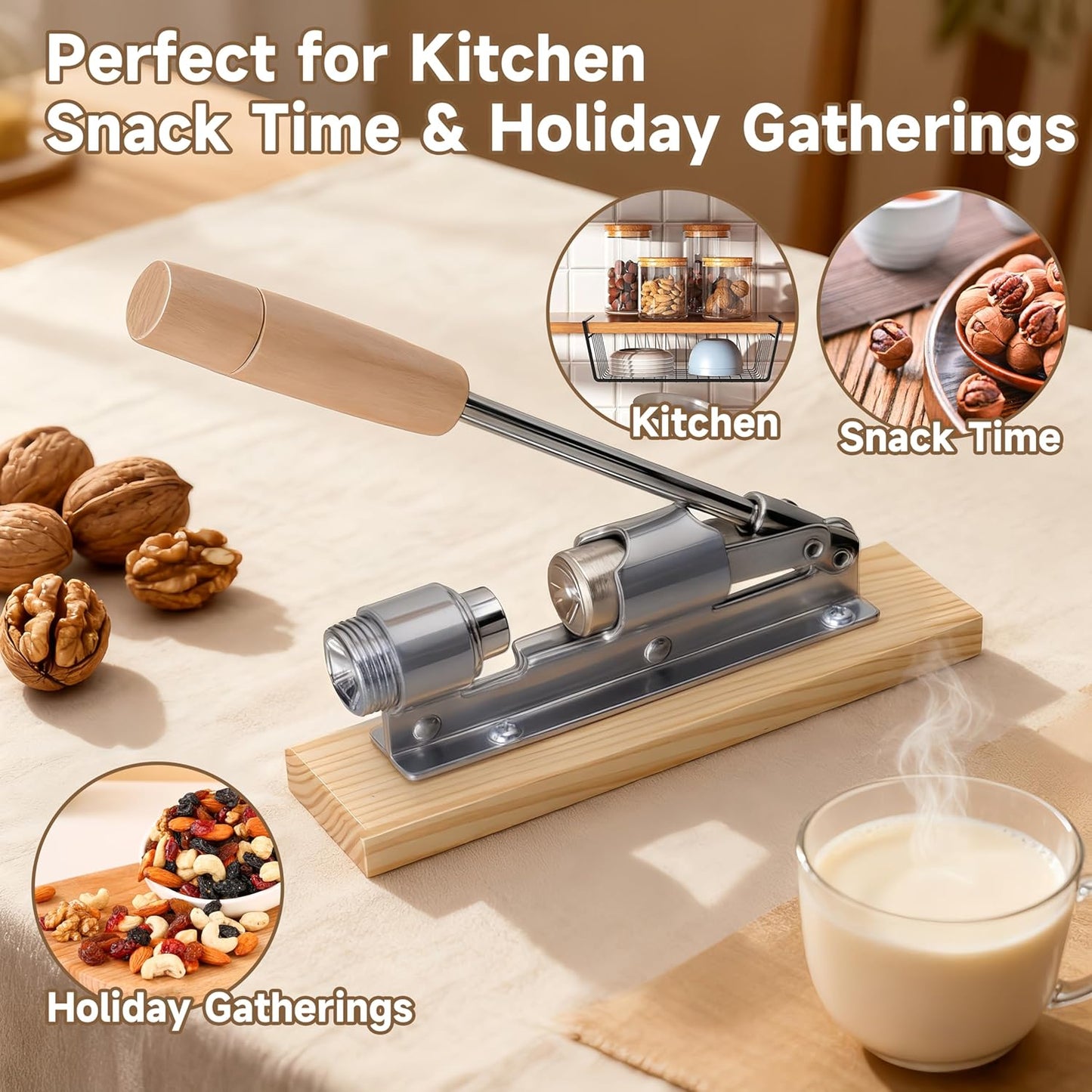 Nutcracker Heavy Duty Nut Cracker Tool for Pecans Walnuts Chestnuts Manual Nut Crackers
