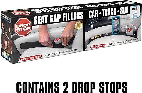 The Original Patented Car Seat Gap Filler AS SEEN ON Shark Tank Set of 2 and Slide Free Pad and Light