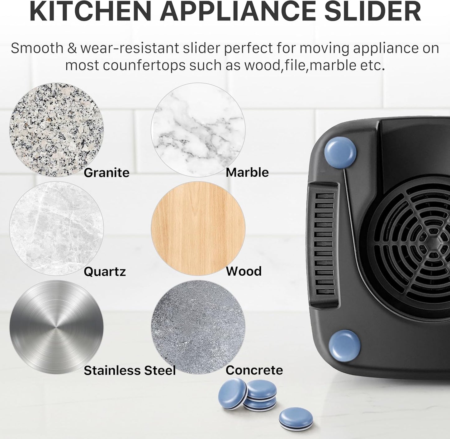 24 PCS Self-Adhesive Small Kitchen Finds Appliance Slider Hacks Easy to MovIing & Space