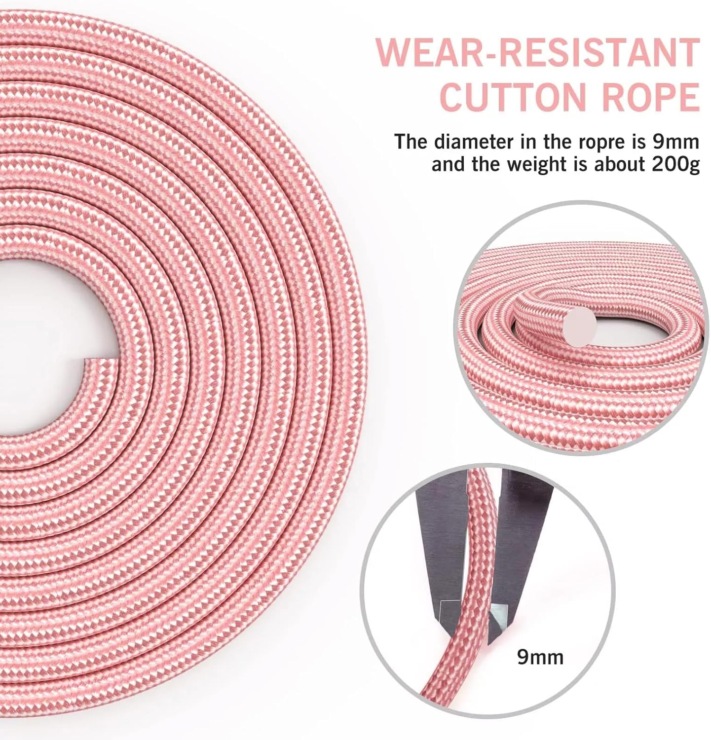 Jump Rope Cotton Adjustable Skipping Weighted jumprope for Women Adult and Children