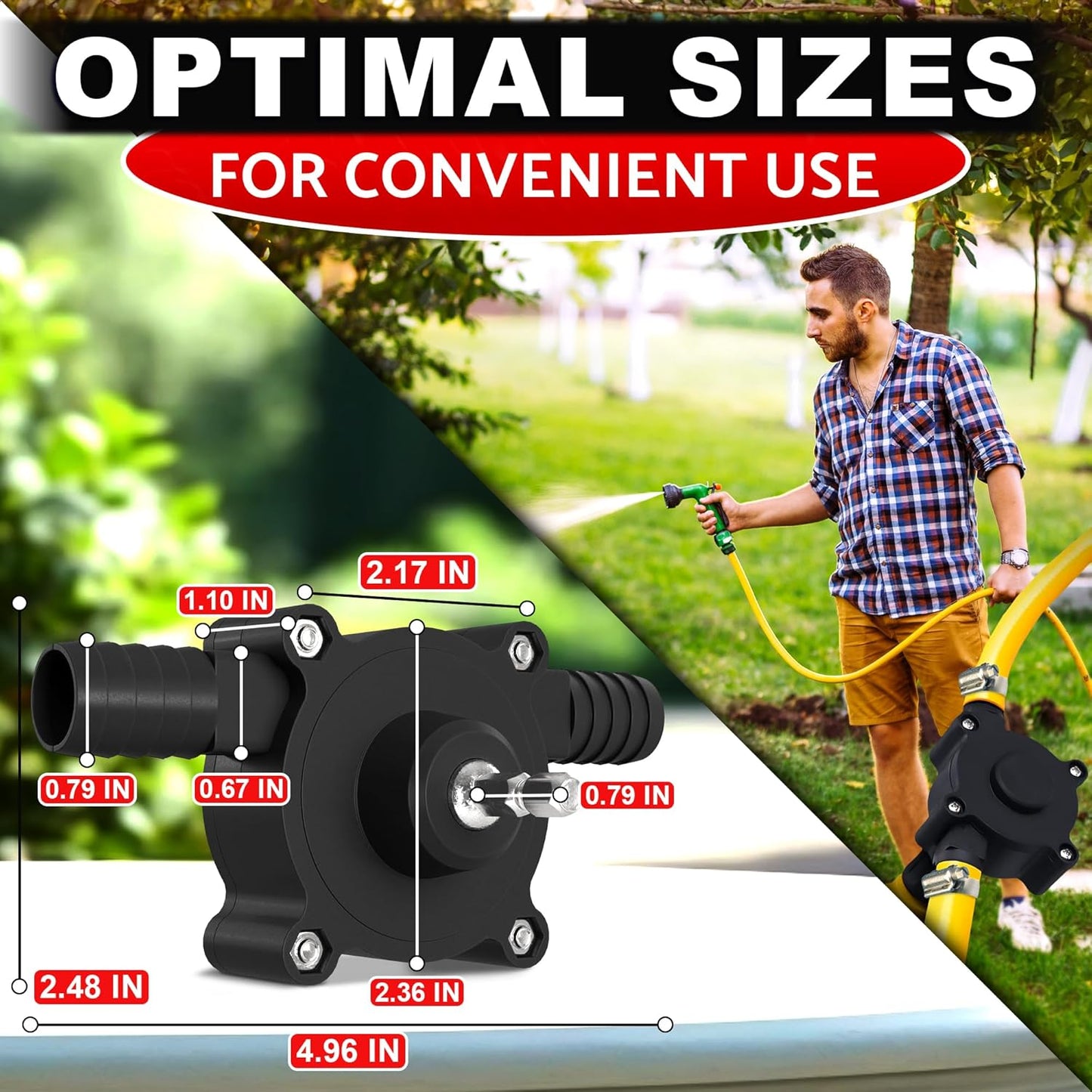 Electric Drill Pump for Water and Liquid Transfer Self-Priming Hand Pump Durable Compact and Lightweight Design