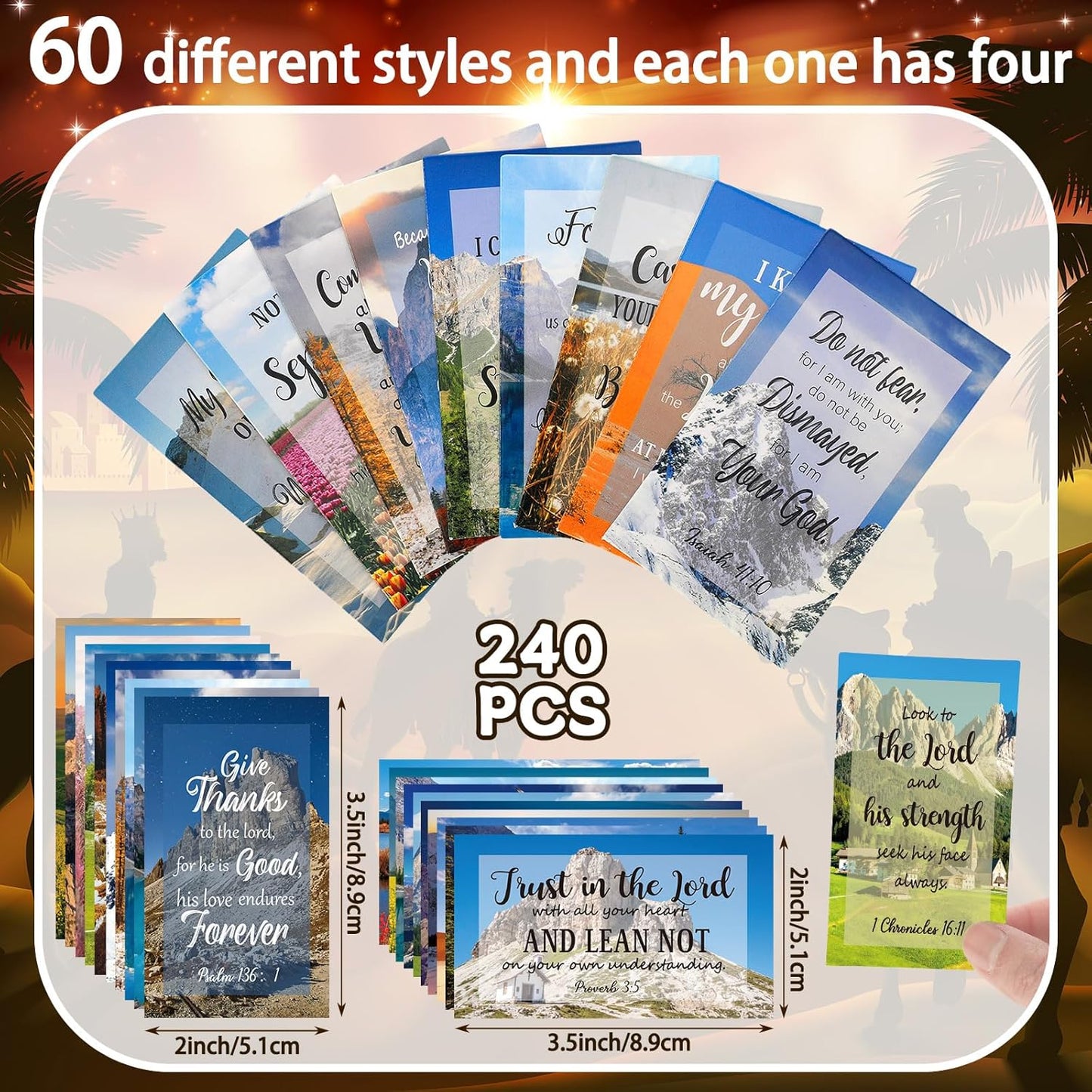 240 Pcs Bible Verse Cards with Full Scripture Bulk Mini Prayer Cards Women Men with Assorted Motivational Inspirational