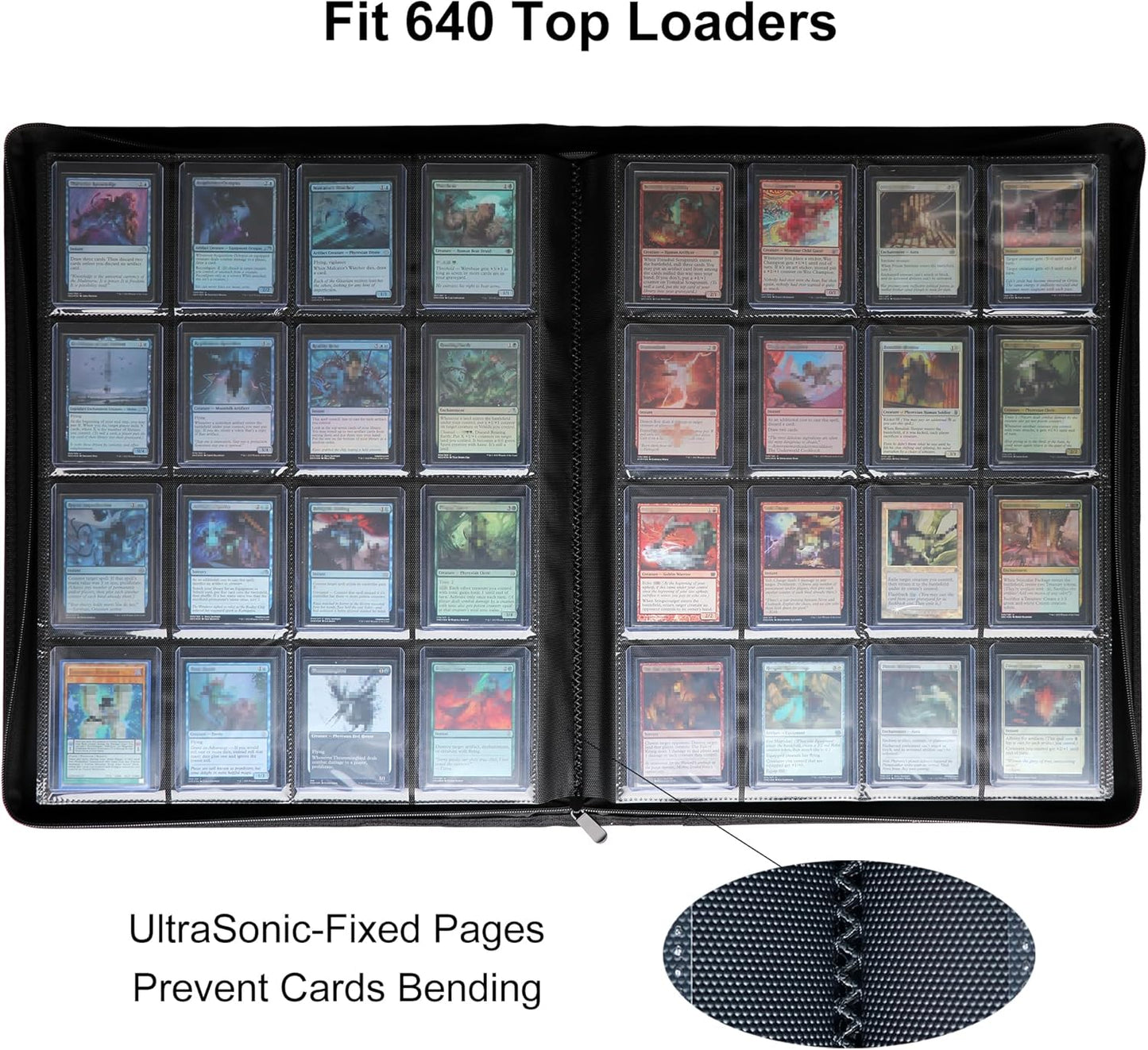 Top loader Binder Holds 640 Top Loaders, Top loader Binder with Sleeves for 3'' x 4'' Top loaders
