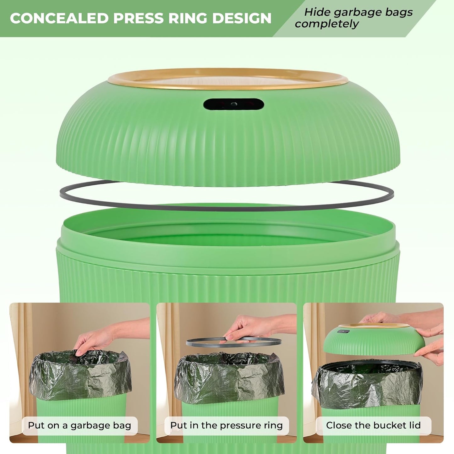 Smart Sensor Wastebasket Convenient and Hygienic Easy to Use Technology Sensor Waterproof Wastebasket Plastic Trash