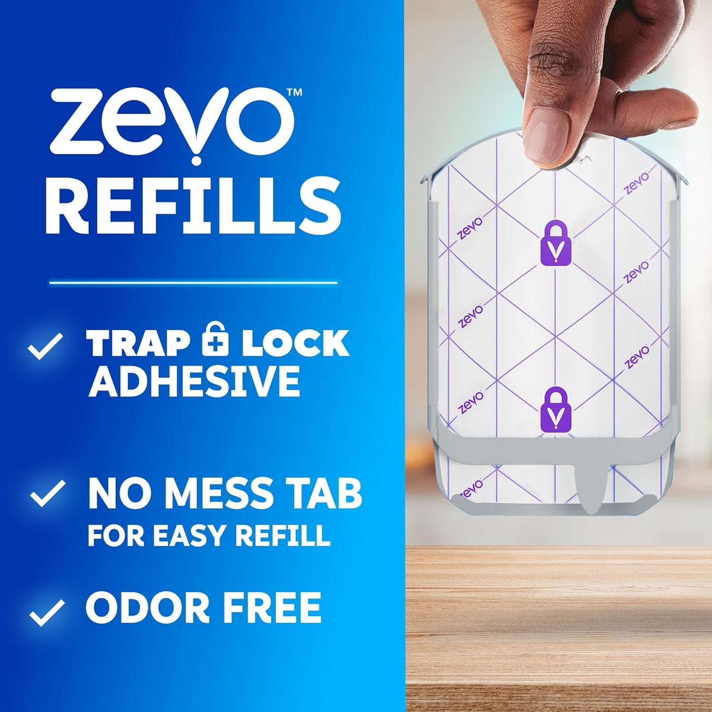 Flying Insect Trap Official Refill Cartridges Fits Both Zevo Trap & MAX Indoor Fly Trap Authentic Trap+Lock Technology