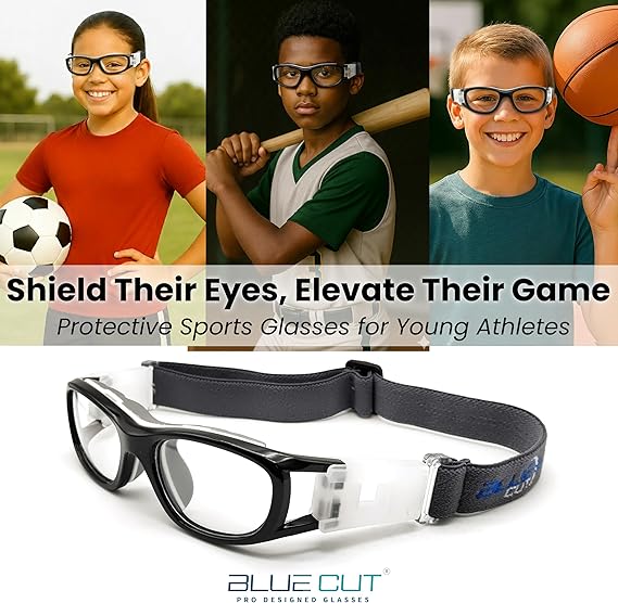 Basketball Goggles For Kids for Outdoor Sports Soccer Football Anti Fog Replaceable to Prescription