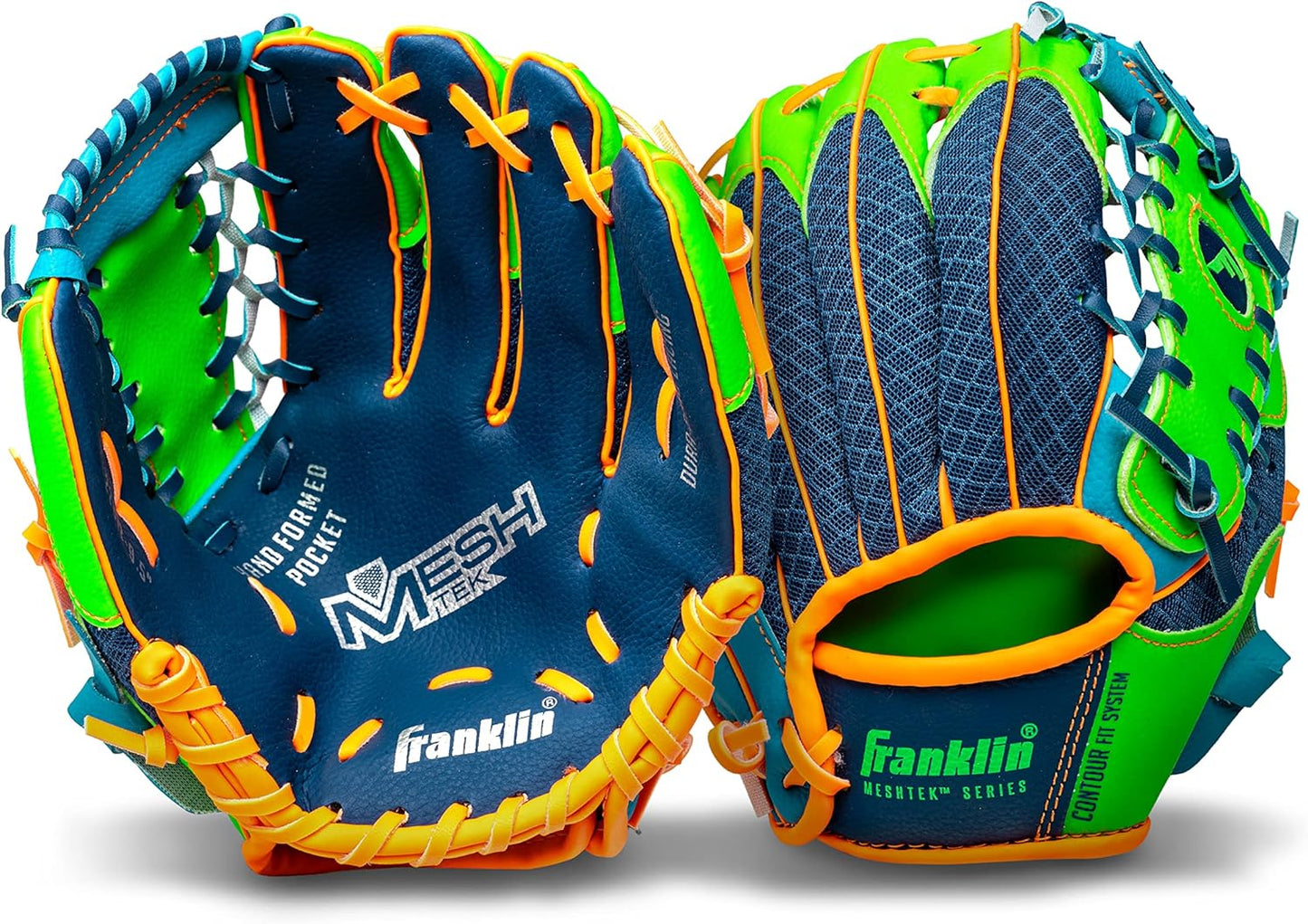 Sports Kids Baseball Glove + Foam Ball Sets - Meshtek Youth Teeball Gloves for Kids + Toddlers