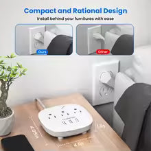 power strip with switch 3power strip 3 USB Ports, 3.3ft Extension Cord, Quick Charge, Fire Resistant