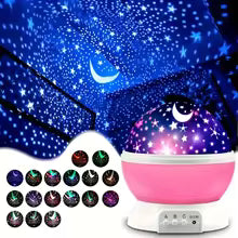 USB powered starry night light projector with moon and stars -360 ° rotatable 9 color modes