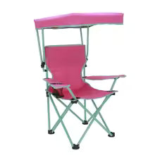 Kids Canopy Camp Chair Safety Lock Portable Outdoor Chair with Canopy Adjustable Sunshade Cup Holder Kids