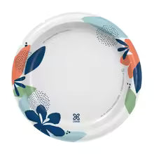 100 Pcs Heavy Duty Compostable Paper Plates Leak Resistant Microwavable Disposable