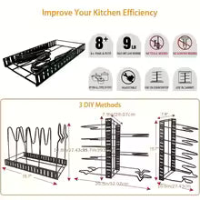 storage rack 8-layer POTS and pans storage box Kitchen cabinet storage metal rack