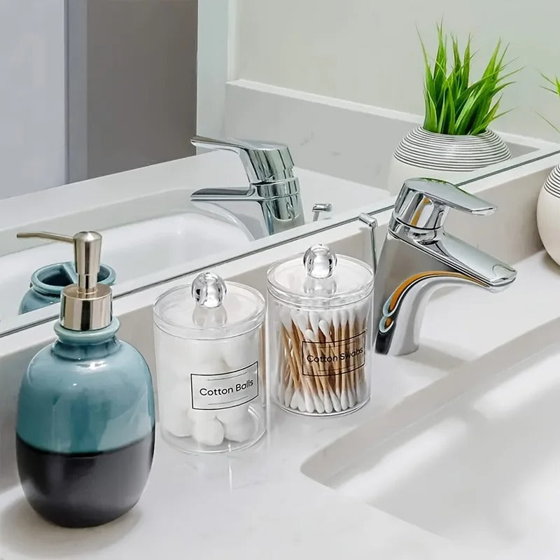 Multi Function Transparent Swab Storage Box Acrylic Holder for Makeup Toothpick Medicine Bathroom