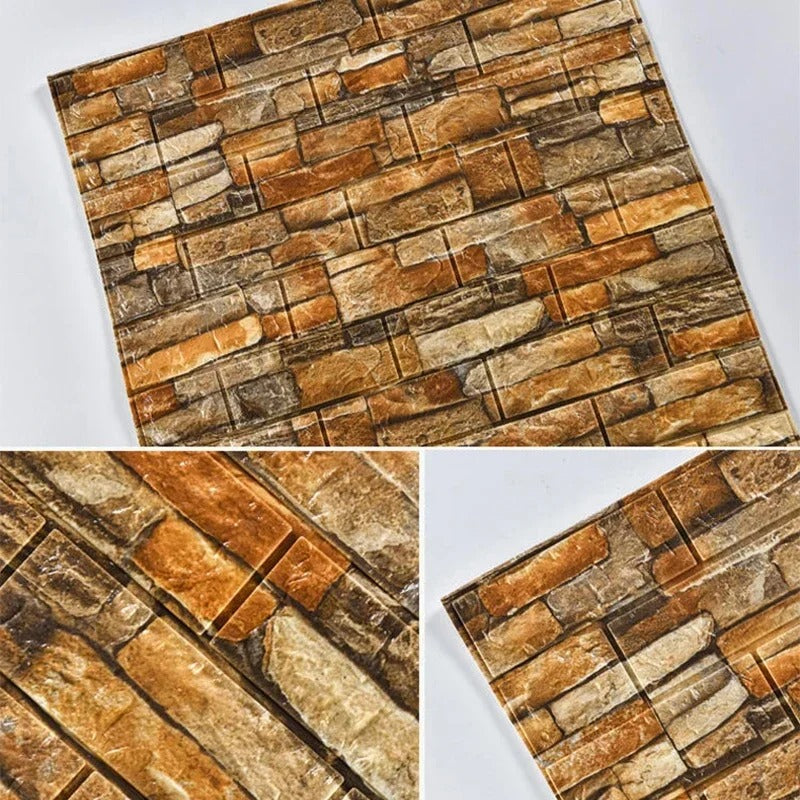 10m Roll Retro 3D Wall Sticker Imitation Brick Plane Wall Sticker Furniture Stickers Wallpaper
