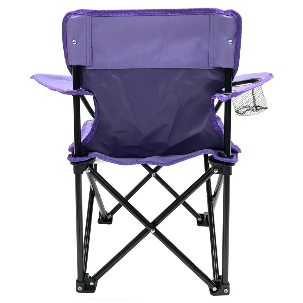 Kids Toddler Chair Portable Foldable Lightweight with Carry Bag Safety Locks Drink Holder Arm Rests Outdoor Sports