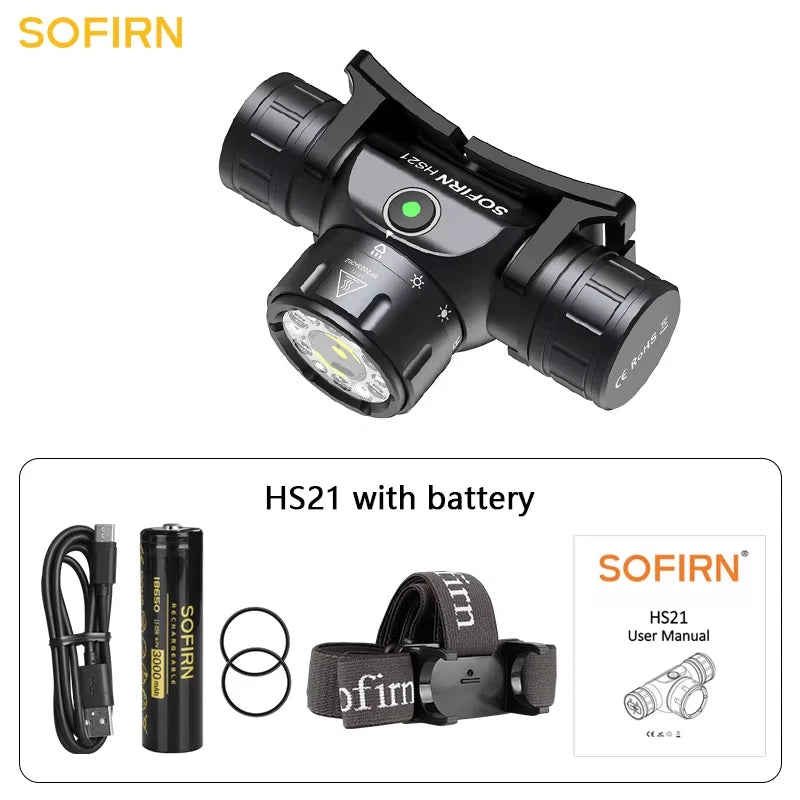 2000lm EDC Headlamp 18650 USB C Rechargeable Flashlight SFT40 Powerful Headlight
