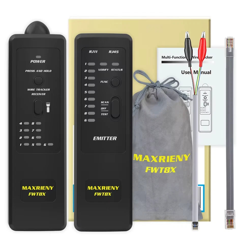 Network Cable Tracker FWT8X Wire Toner RJ45 RJ11 Ethernet LAN Tracer Analyzer Detector